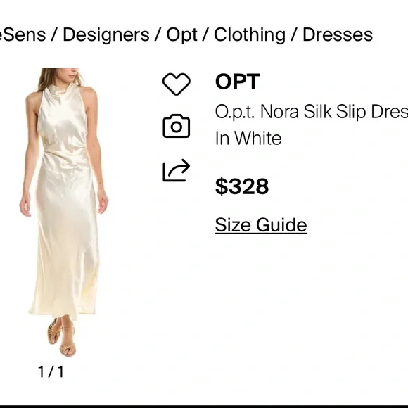 O.p.t. Nora Silk Slip Dress In White - Picture 5 of 5